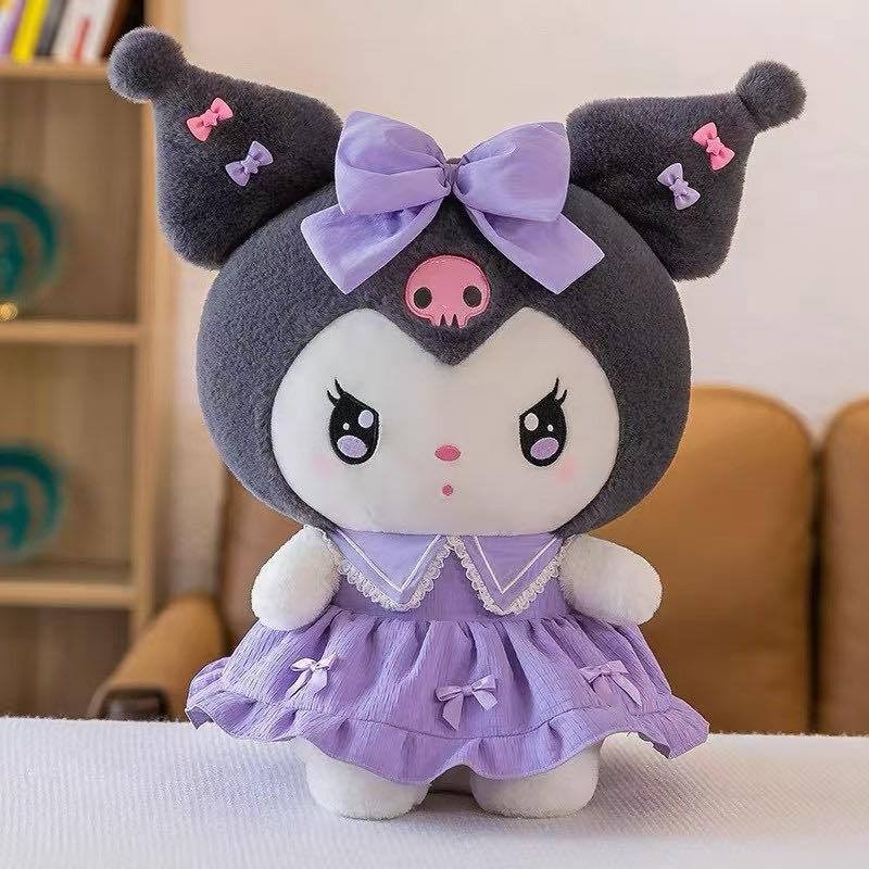Melody Kuromi Cartoon Princess Skirt Plush Toys Soft Stuffed Toy for Gifts